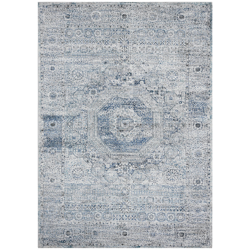 Oriental Area Rug in Blue, Rectangle 9' x 12'