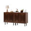 Ensemble de 2 buffets brun foncé de 59 po avec tablettes réglables et rangement pour le salon et la salle à manger