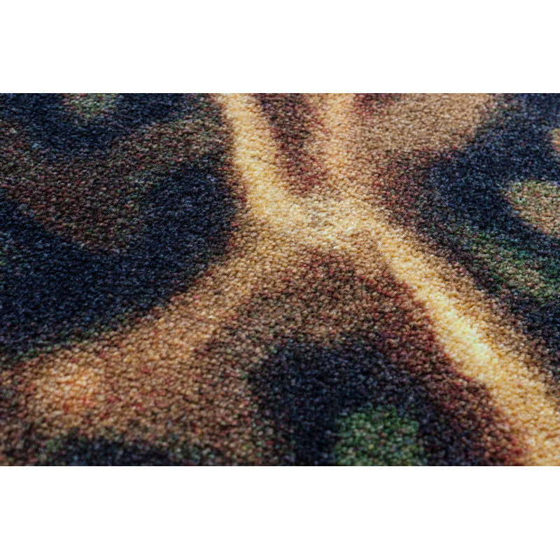 Toslon Abstract Red/Black Area Rug, Runner 2'1" x 7'8"