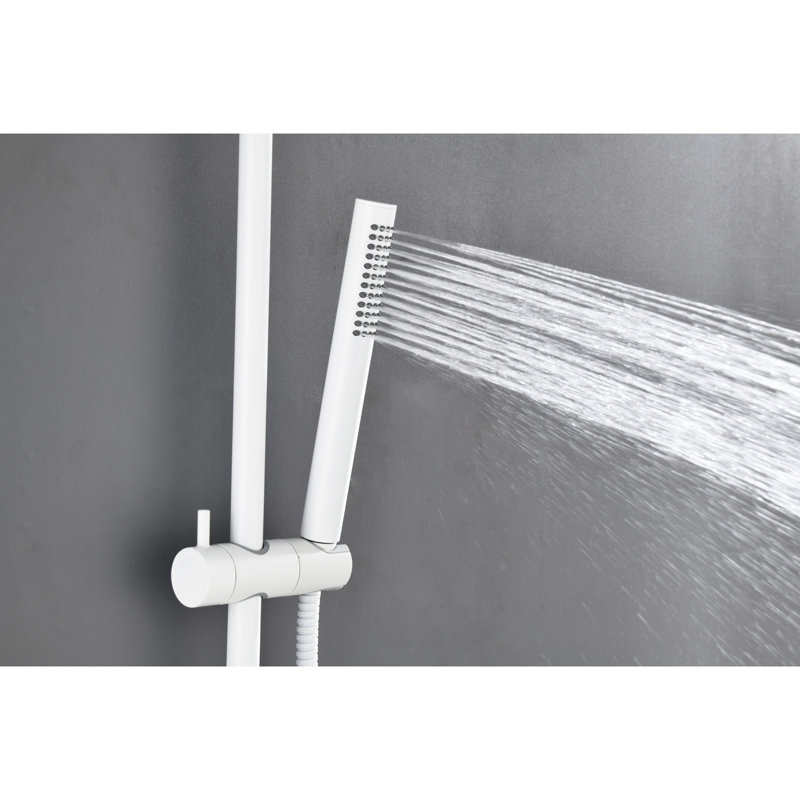 Shower Slide Bar Grab Rail With Handheld Head & 69" Hose - Modern Bathroom Essential Stainless Steel 69-Inch And Smooth Spray