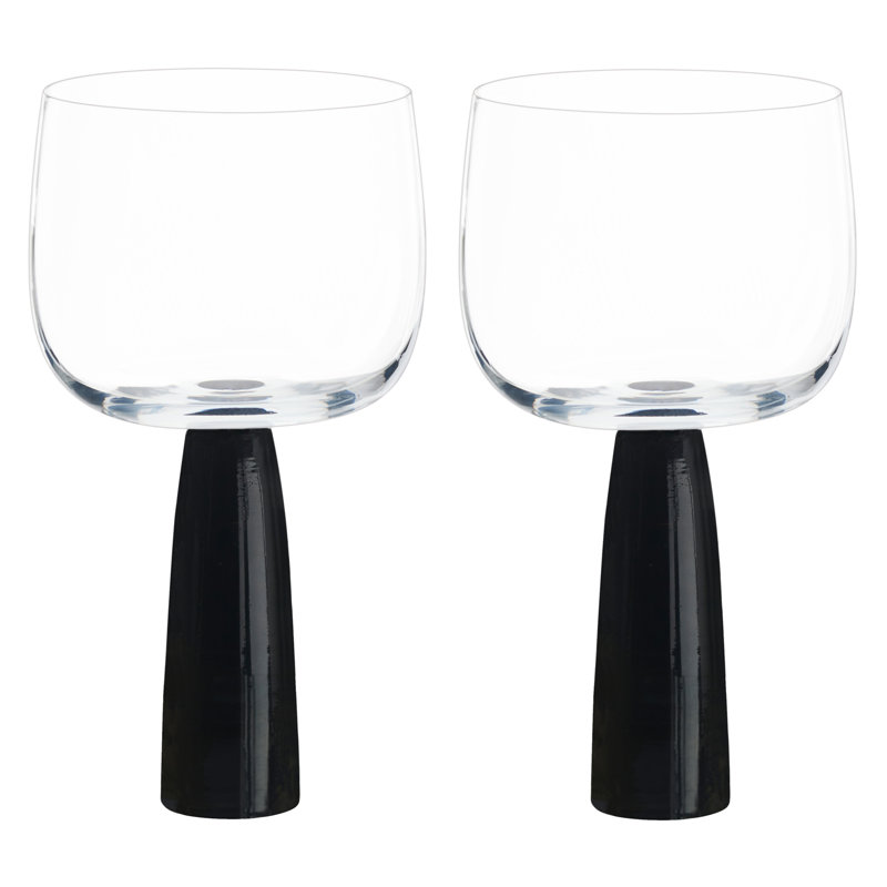Oslo Gin Glasses, Clear/Black