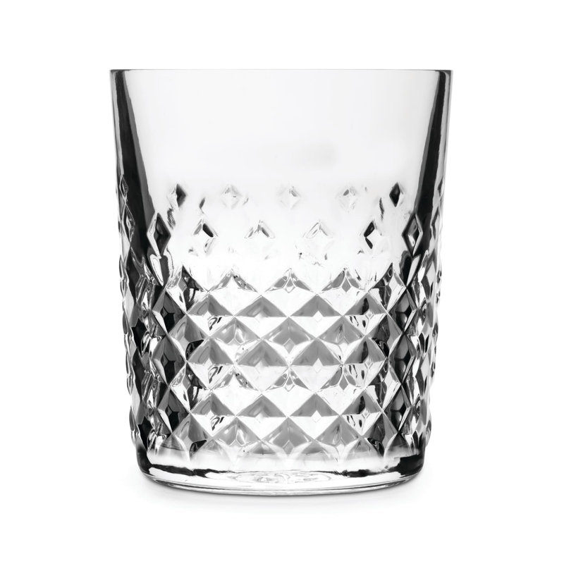 Libbey 12 oz Clear Faceted Glass Double Old Fashioned Set