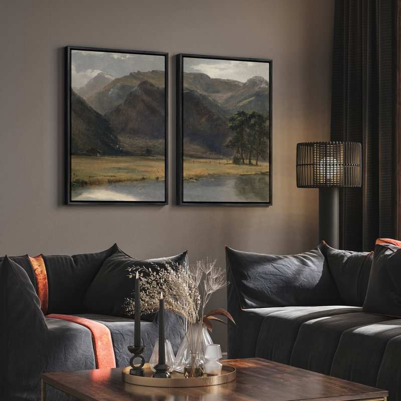 Art mural encadré rétro antique classique pour chambre à coucher, Noir, H 24 po x l 16 po