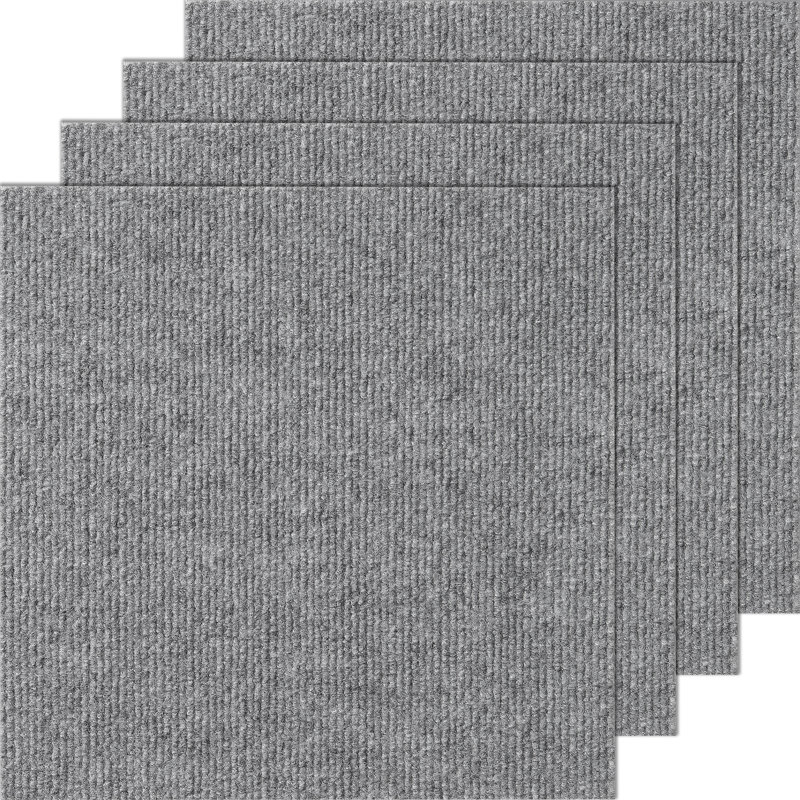 12'' W x 12'' L Textured Cut And Loop Polyester Blend Carpet Tile, Grey