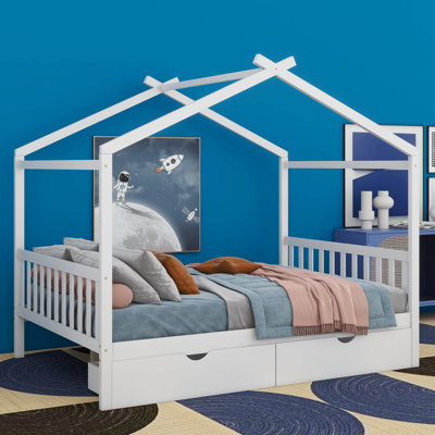 Armie Full Size House Platform Bed with Two Drawers by Harper Orchard