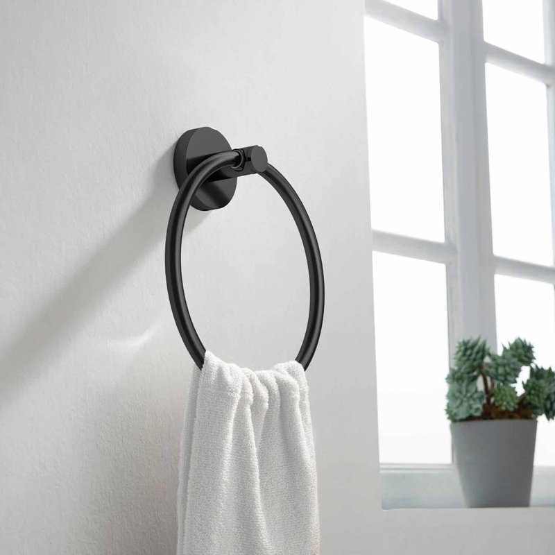 Circular Towel Ring, Matte Black