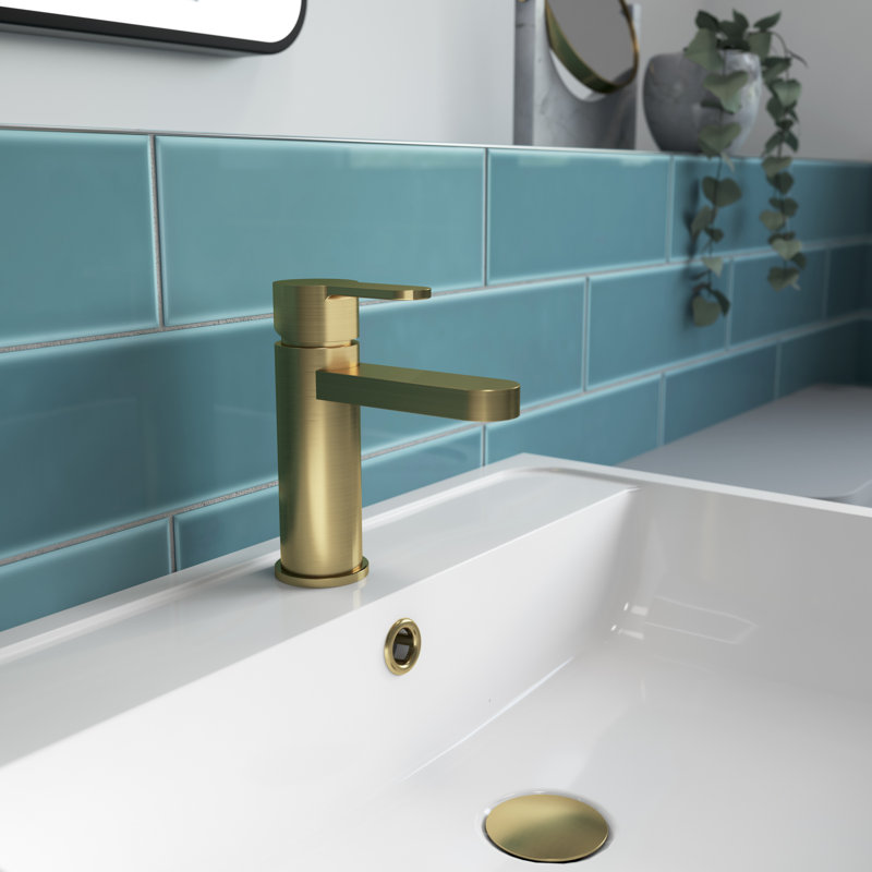 Eco Mono Basin Mixer with Waste, Brushed Brass, 78.36 l/min