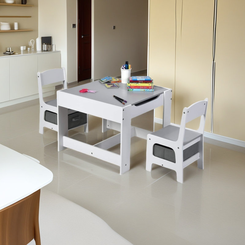 2 - Person Dining Set, Grey/White, Grey/White, Grey