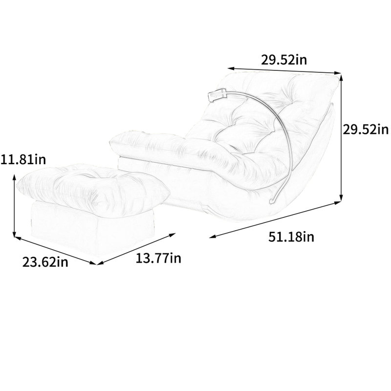 Chaise berçante ergonomique en suède, Orange