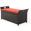 Banc de rangement en osier pour terrasse