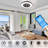 23" Bedroom Fan Light with Remote Control,Dimmable, 8 Blades, Reversible DC Motor, with LED Light