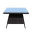 Table de salle à manger de patio rectangulaire avec surface en verre - cadre en aluminium, brun, protégé contre l'eau