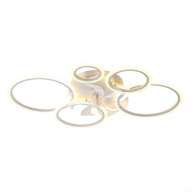 Ventilateur de plafond avec télécommande et lumières APP, à intensité variable avec télécommande 7 pales 6 vitesses de vent