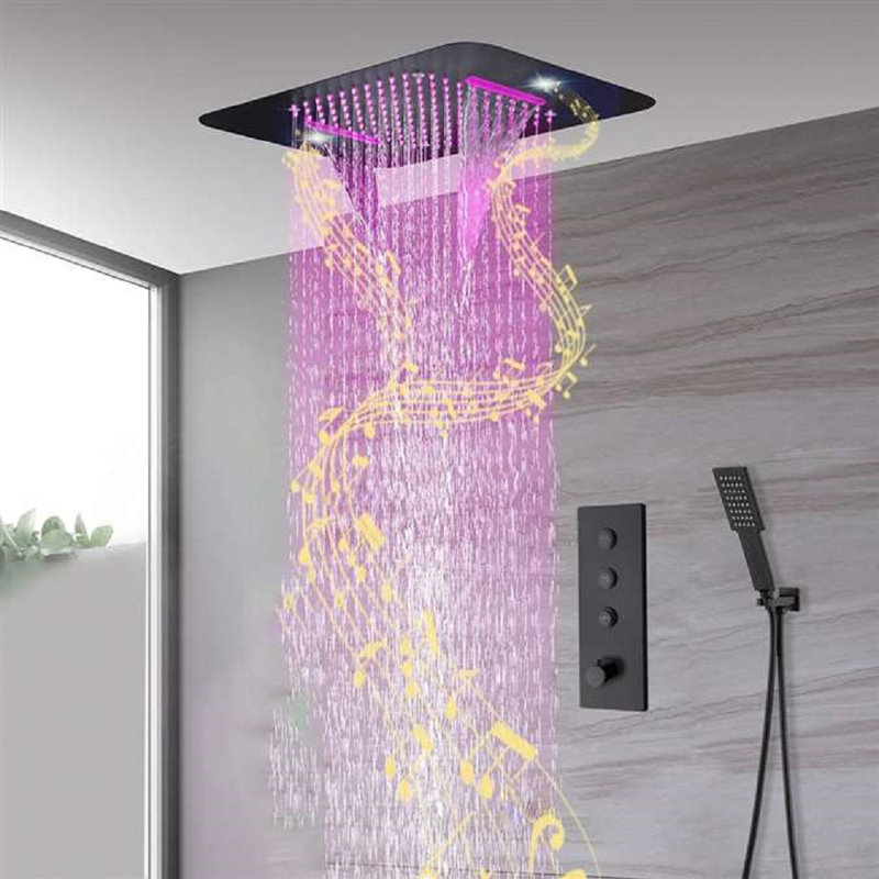 Système de douche thermostatique encastré au plafond 20 po x 14 po BathSelect Isernia