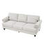 Salon de 83 po, 100% rembourré, trois sièges, ressorts ensachés confortables, design américain classique, accoudoir rond, coussin de rangement sous le siège, style, accoudoirs, clous argentés, bois massif-534553445