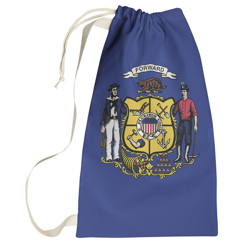 Sac à lessive US State flag, Petit (H 64 po x l 20 po x 1,5 po), Wisconsin