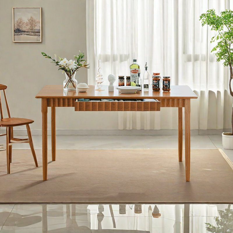 Table de salle à manger rectangulaire L 33,46 po Lakelia, L 33,46 po x L 55,11 po