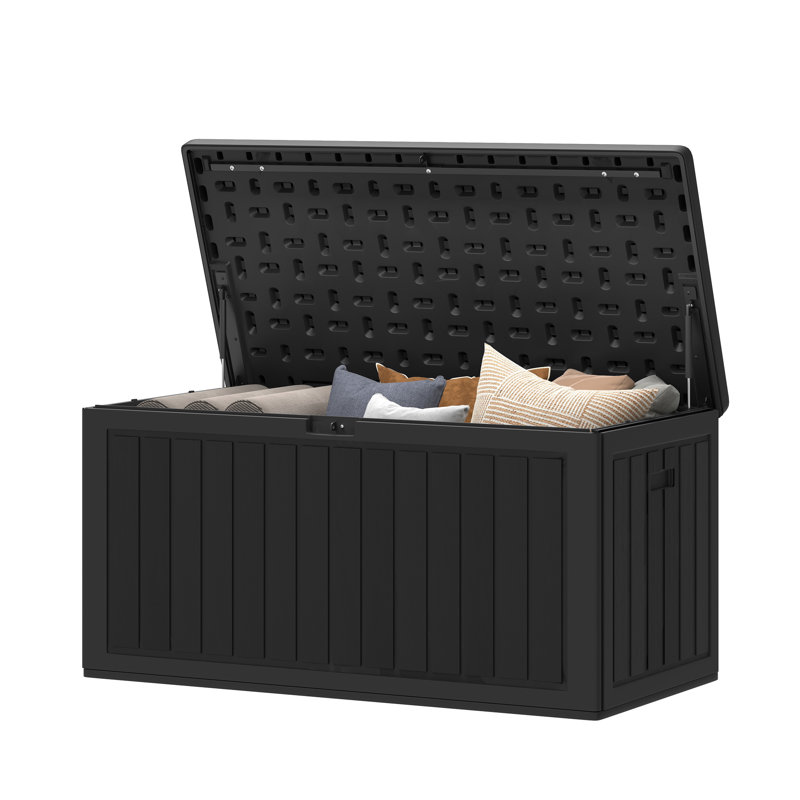 Boîte de rangement verrouillable en résine résistante à l'eau Yitahome 80 gallons, Noir