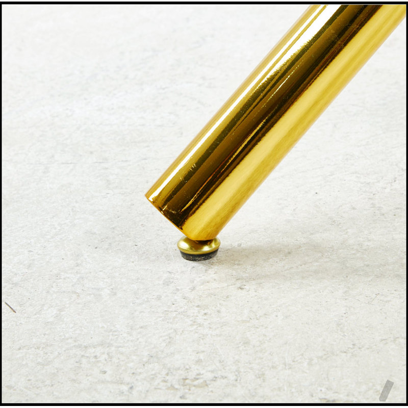 Table de salle à manger Golden avec pieds en métal et conception moderne peu encombrante pour les salons élégants, Doré