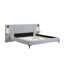 Lit tapissier chic en lin avec lumières et tablettes intégrées, gris, très grand-692579273-692579272