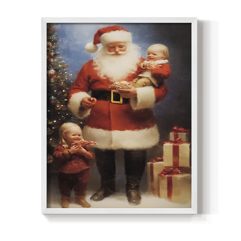 «Christmas Holiday Art», série 2-XCIX, reproduction encadrée - bois massif, H 15 po x l 12 po, Blanc