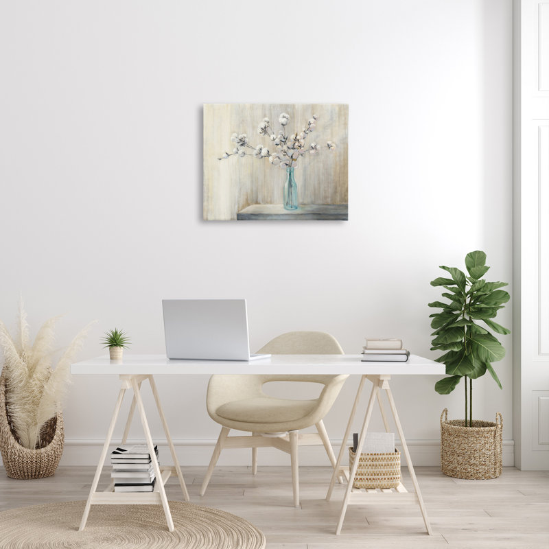 «Beautiful Cotton Flower Paint», impression sur toile, H 24 po x l 30 po