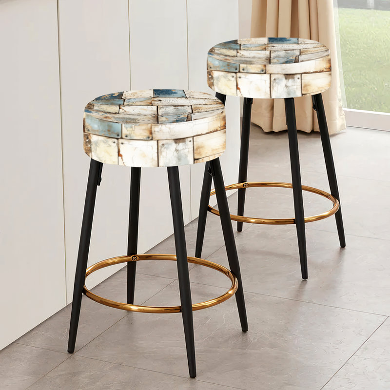 Ensemble de 2 tabourets de bar rustiques et rustiques modernes, Blanc