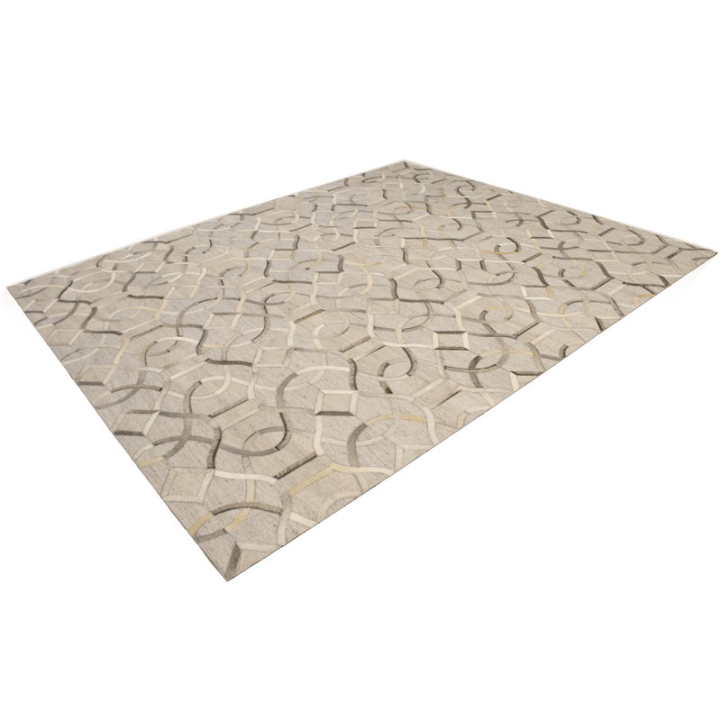Tapis argenté moderne en similicuir 8X10
