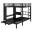 Lit superposé en métal avec garde-robe, lit gigogne, bureau pliable, échelles-806711185