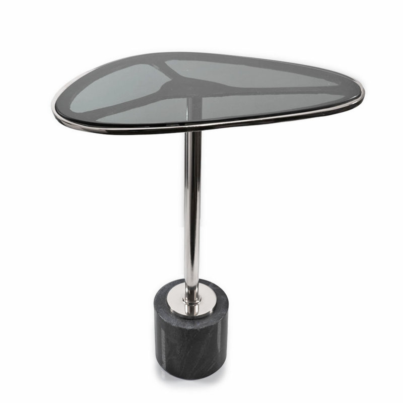 Table de bout à piédestal en verre 22 po Waconia