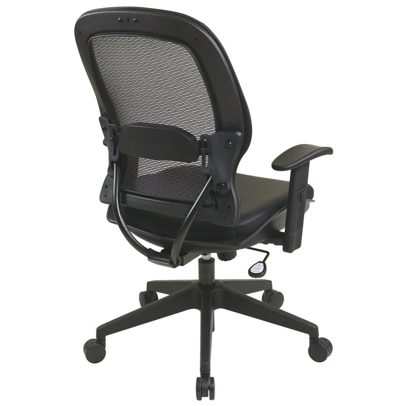 Black Mesh and Leather High-Back Executive Swivel Chair