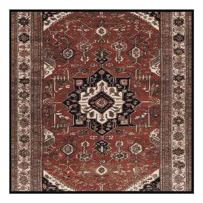Machine Washable Persian Black Area Rug