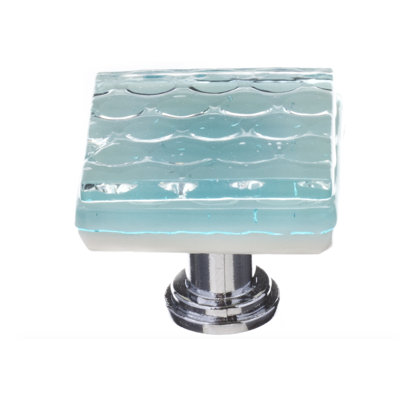 Texture 1 1/4" Square Light Aqua Honeycomb Decorative Cabinet Hardware Drawer Knob