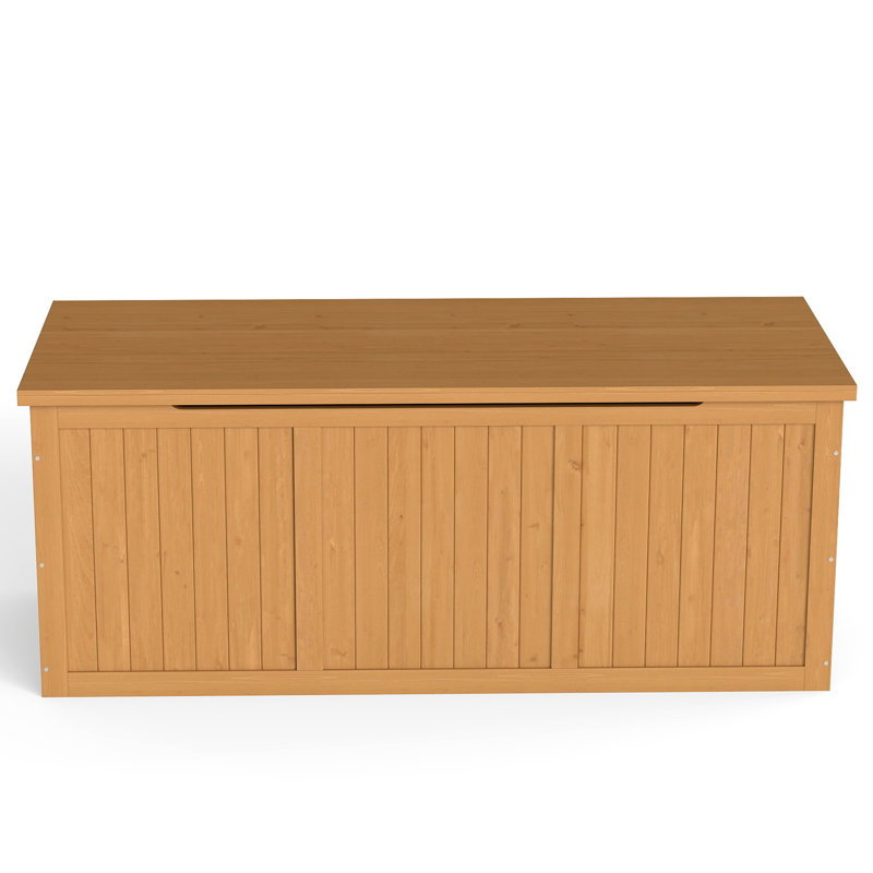 Outdoor Solid Wood 112 Gallon Deck Box For Storing Garden Supplies And Patio Furniture Cushions - Spacious, Secure, Low Maintenance Usage