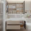 Armoire de salle de bain luxueuse crème