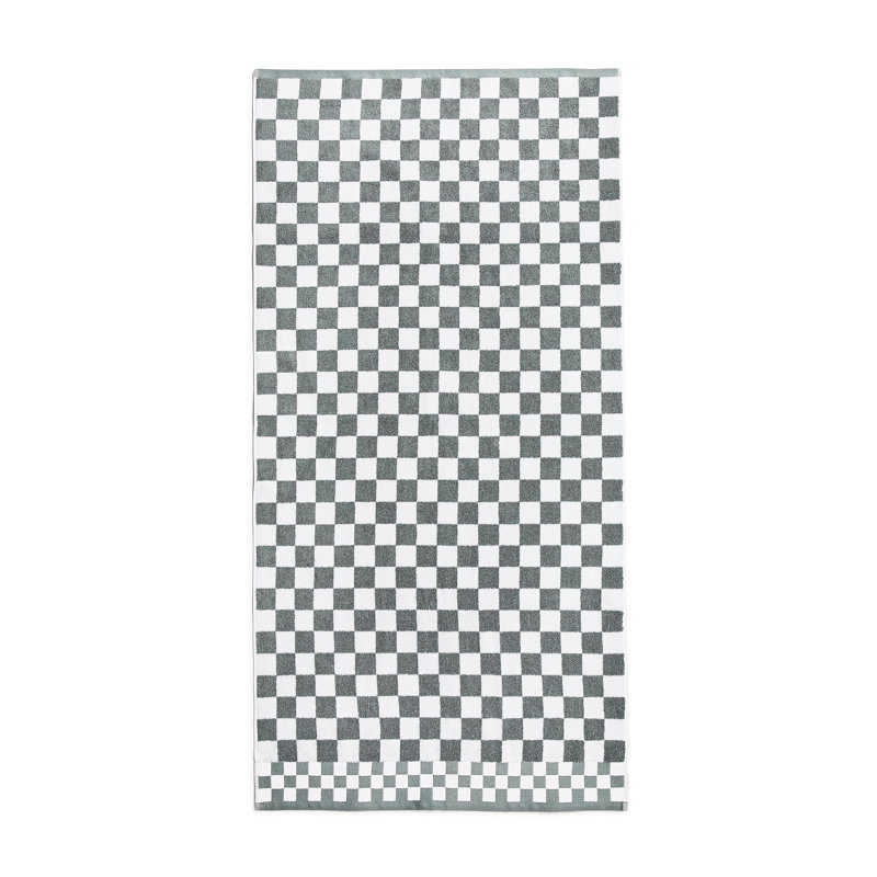 Sterling Check Bath Towel, Silver/Gray/White