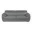 Canapé Kensington de Gracie Mills, 86 pouces, en cuir gris avec pattes-133965940-133965938