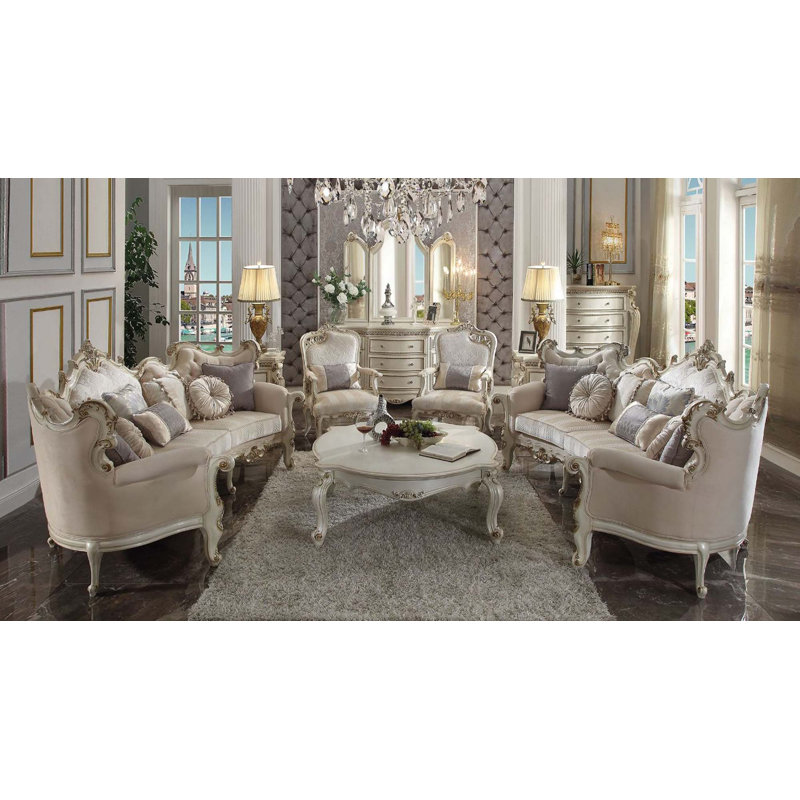 Causeuse à accoudoirs roulés, Tissu chocolat, Blanc, H 46 po x l 113 po x P 52 po