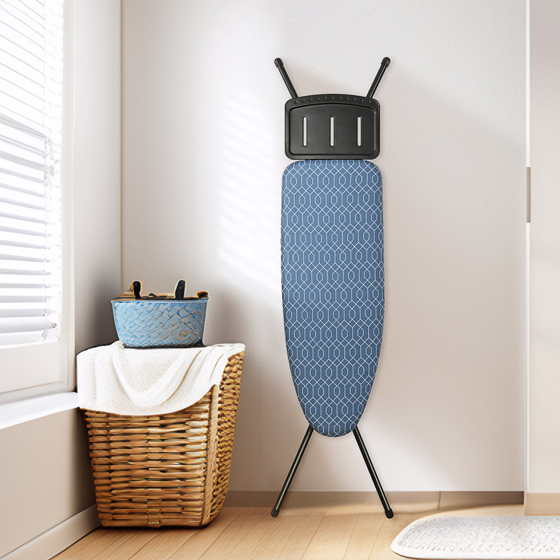 Metal Ironing Board with Iron Rest Heat Resistant Covers and Seven-Level Adjustable Heights