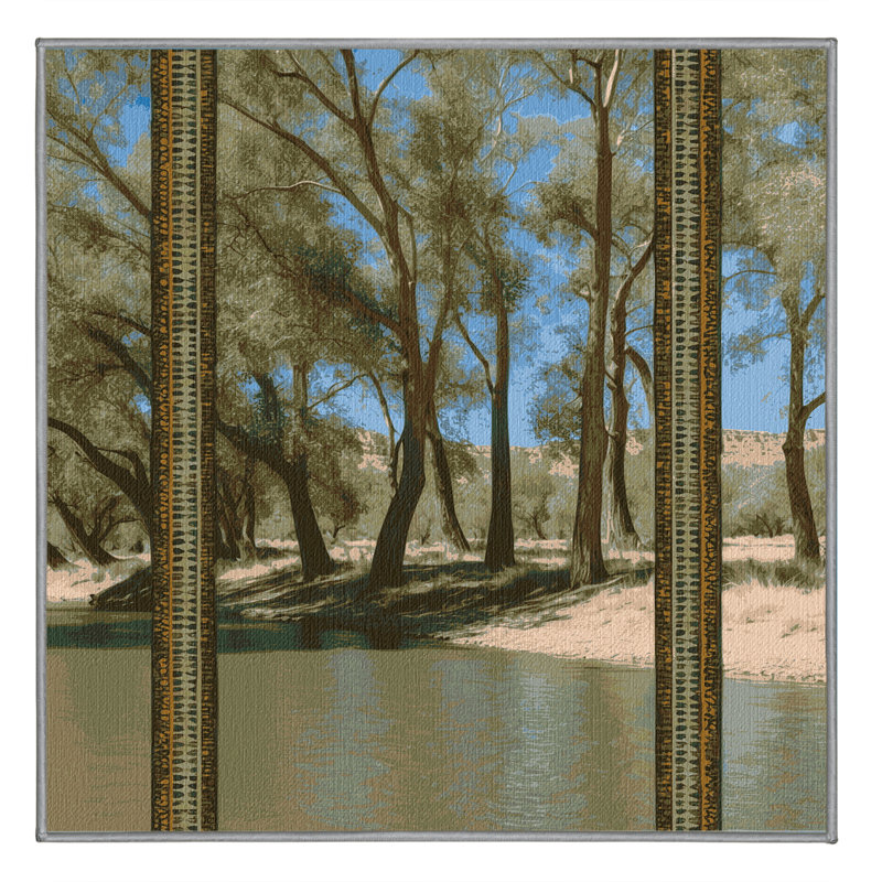 Tapis lavable Cottonwood Tree Southwestern, Carré 5 pi