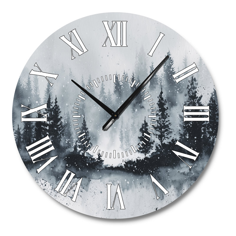 Horloge murale Misty Winter Forest, Grand