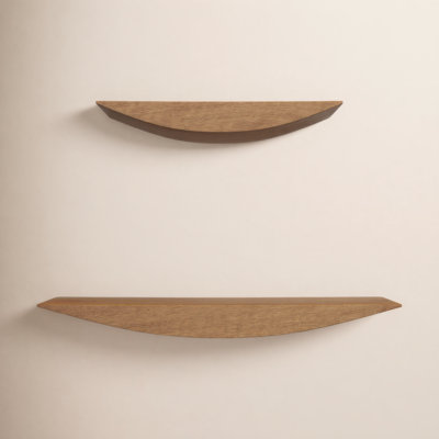 Oiva 2 Piece Boat Shaped Mango Floating Shelf