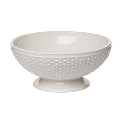Bol à piédestal pointillé blanc 12,25 po