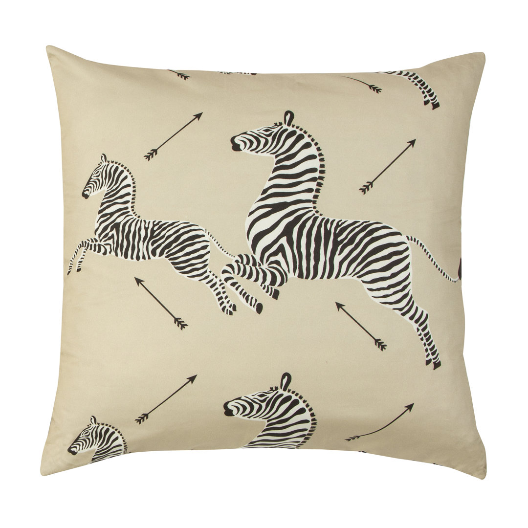 Zebras Scalamandre Square Cotton Pillow Cover & Insert The House of Scalamandre