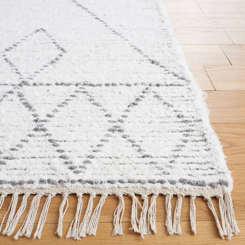 Anahya Hand Woven Cotton Geometric Rug, Rectangle 3' x 5'