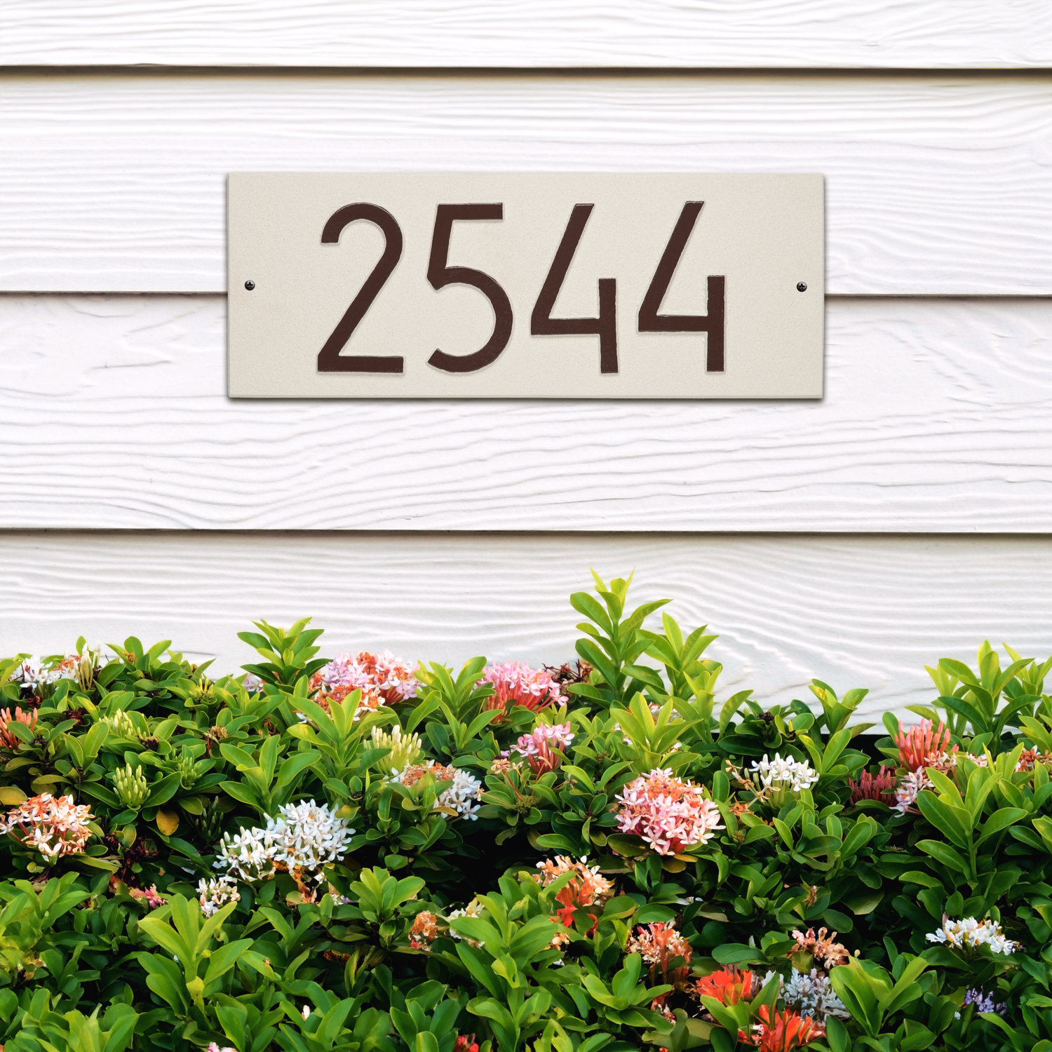Mid-Century Modern Address Plaque, Yes, Coastal Clay