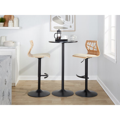 Fayette Adjustable Bar Stools with Rounded T Footrest