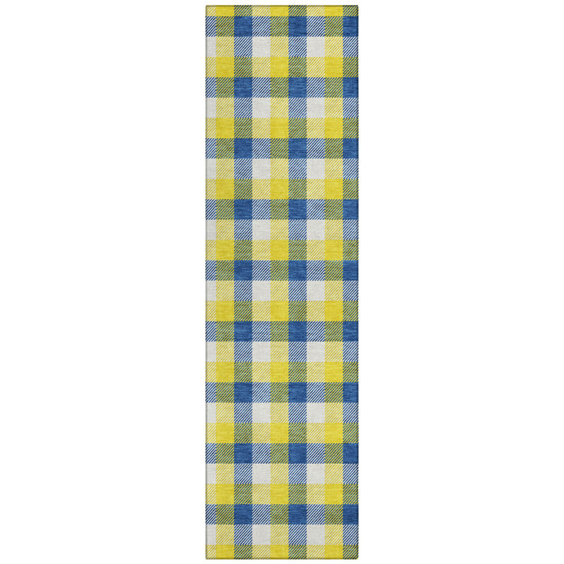 Nahlia Gold Washable Indoor-Outdoor Rug - , 2'3" x 7'6"