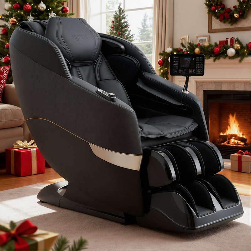 Fauteuil de massage 3D 2026, fauteuil inclinable de massage shiatsu avec chaleur Zero Gravity SL, Noir
