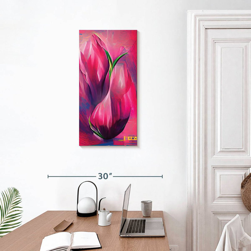 Tulipe abstraite, H 30 po x l 15 po